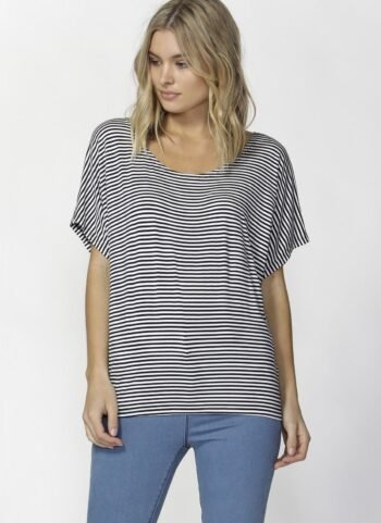 Maui Tee by Betty Basics - Navy/White Stripe