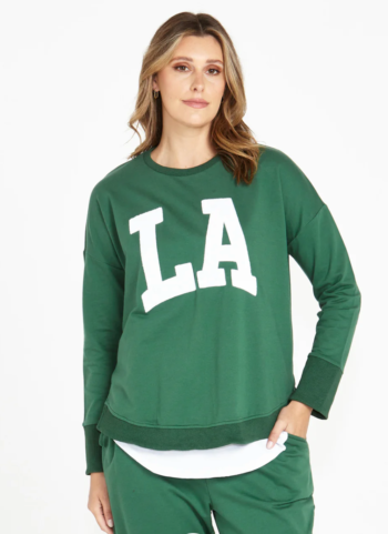 Lucy French Terry Sweat - LA Green Print