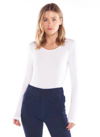 Kelli Long Sleeve Top by Betty Basics - White